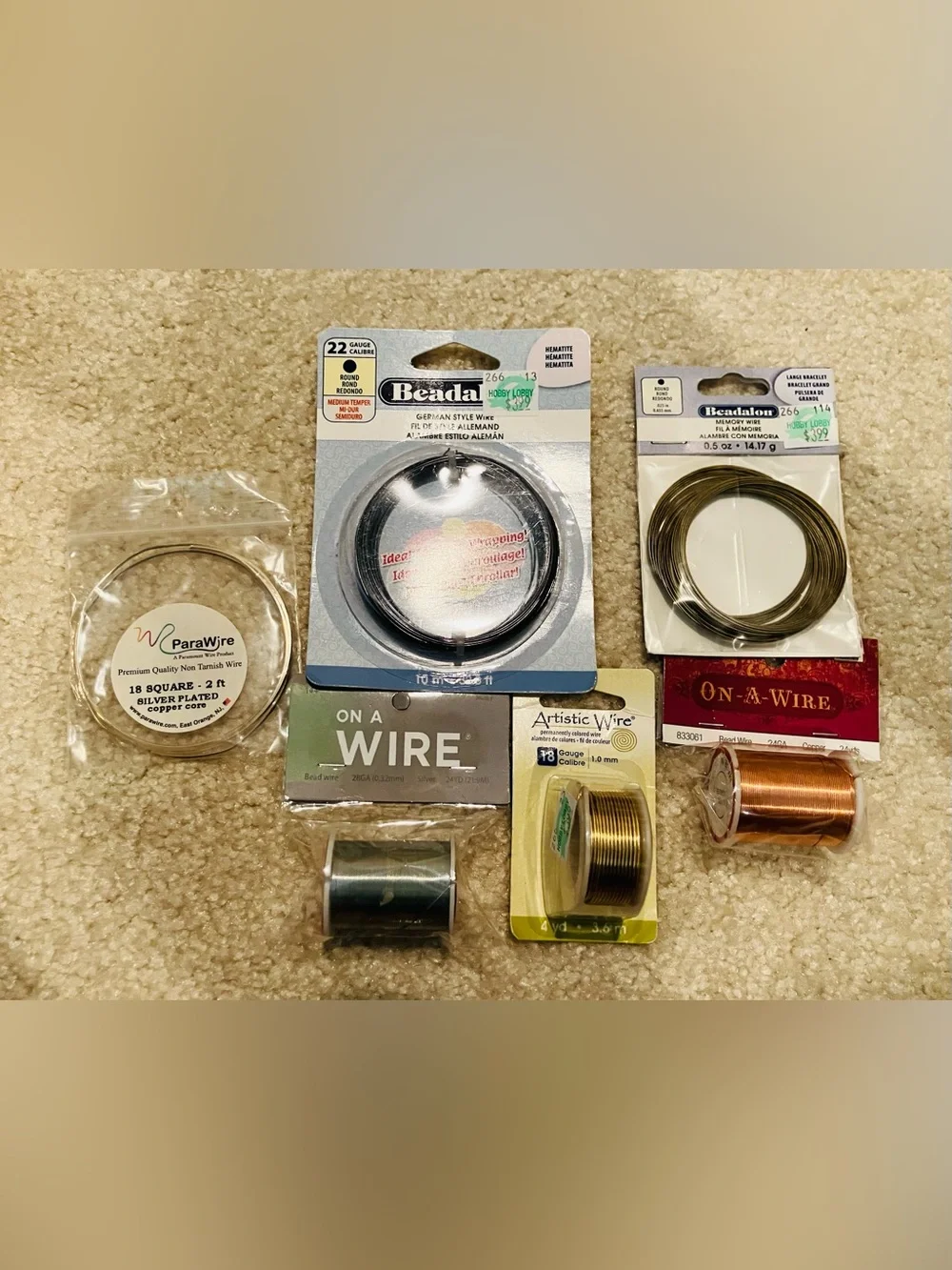 Beading Wire, Lot of 6 for Beading, Making Jewelry, Crafts